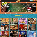 Kapow Live Casino lobby med aktuelle roulette- og blackjackborde